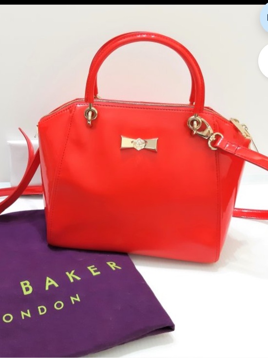 Ted Baker Handbags - Ted Baker Petra Crystal Metal Bow Small Tote in Bright Red